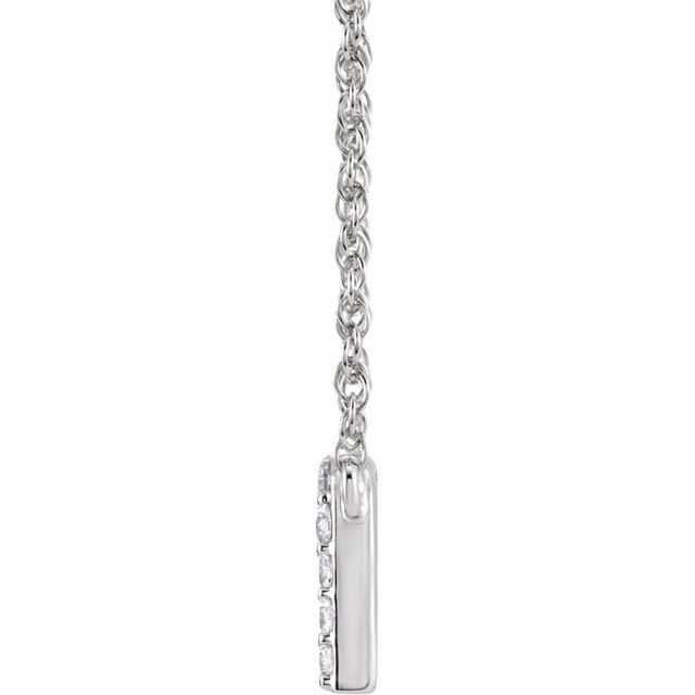 14K White 1/10 CTW Natural Diamond Lowercase Initial N 16" Necklace