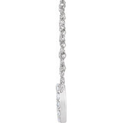 14K White 1/10 CTW Natural Diamond Lowercase Initial O 16" Necklace
