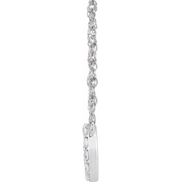 14K White 1/10 CTW Natural Diamond Lowercase Initial O 16" Necklace
