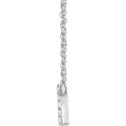 14K White .07 CTW Natural Diamond Lowercase Initial R 16" Necklace