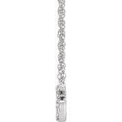 14K White 1/10 CTW Natural Diamond Lowercase Initial S 16" Necklace