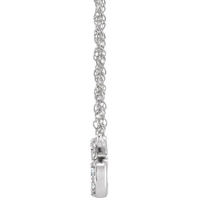 14K White 1/10 CTW Natural Diamond Lowercase Initial S 16" Necklace