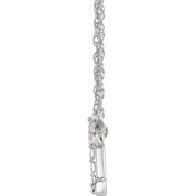 14K White .08 CTW Natural Diamond Lowercase Initial T 16" Necklace