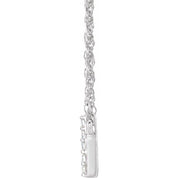 14K White 1/10 CTW Natural Diamond Lowercase Initial U 16" Necklace