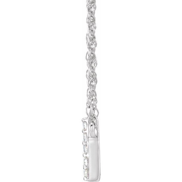 14K White 1/10 CTW Natural Diamond Lowercase Initial U 16" Necklace