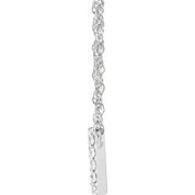 14K White 1/10 CTW Natural Diamond Lowercase Initial V 16" Necklace