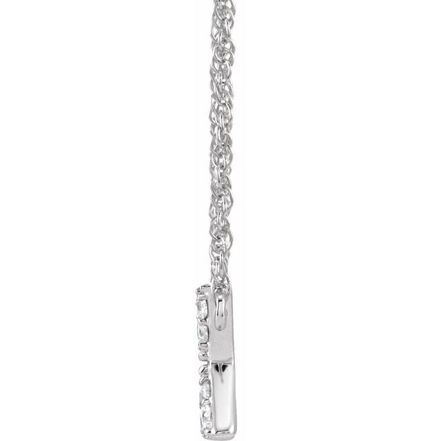 14K White 1/10 CTW Natural Diamond Lowercase Initial X 16" Necklace