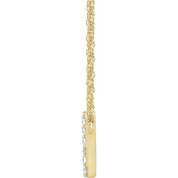 14K Yellow 1/8 CTW Natural Diamond Lowercase Initial Y 16" Necklace