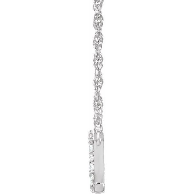 14K White 1/10 CTW Natural Diamond Lowercase Initial Z 16" Necklace