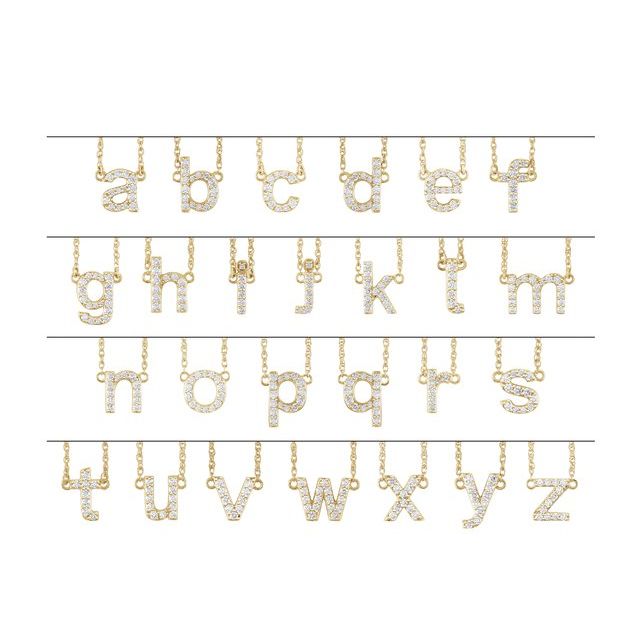 14K Yellow 1/8 CTW Natural Diamond Lowercase Initial Q 16" Necklace