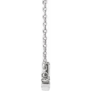 Platinum .015 CT Natural Diamond "Mrs" 16-18" Necklace