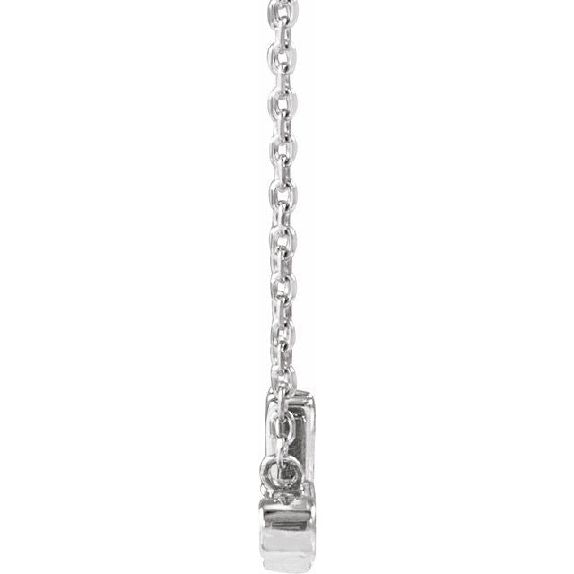 Platinum .015 CT Natural Diamond "Mrs" 16-18" Necklace