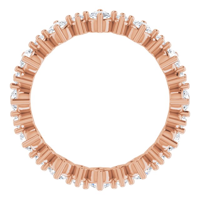 14K Rose 7/8 CTW Natural Diamond Eternity Band Size 4