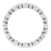 14K White 7/8 CTW Natural Diamond Eternity Band Size 4