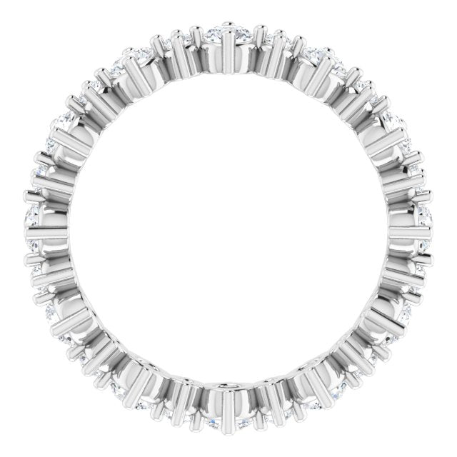 14K White 7/8 CTW Natural Diamond Eternity Band Size 4