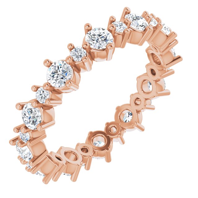 14K Rose 7/8 CTW Natural Diamond Eternity Band Size 4