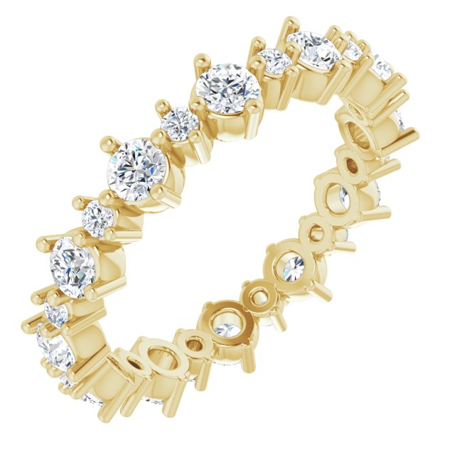 14K Yellow 7/8 CTW Natural Diamond Eternity Band Size 4