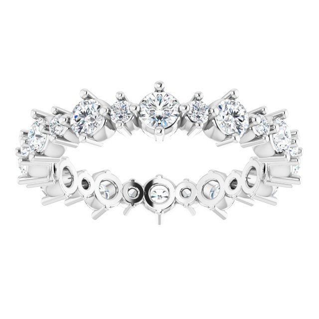 Platinum 7/8 CTW Natural Diamond Eternity Band Size 4