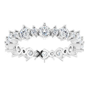 14K White 7/8 CTW Natural Diamond Eternity Band Size 4