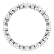 14K White 7/8 CTW Natural Diamond Eternity Band Size 4.5