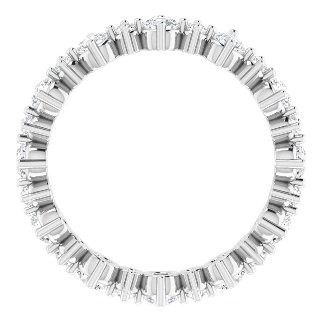 14K White 7/8 CTW Natural Diamond Eternity Band Size 4.5