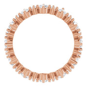 14K Rose 7/8 CTW Natural Diamond Eternity Band Size 4.5