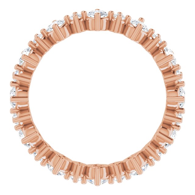 14K Rose 7/8 CTW Natural Diamond Eternity Band Size 4.5