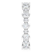 14K White 7/8 CTW Natural Diamond Eternity Band Size 4.5