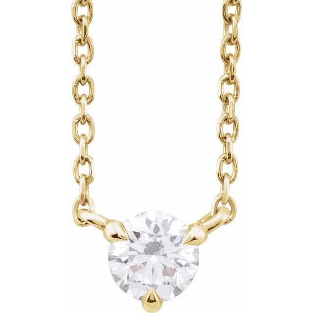 14K Yellow 1/5 CTW Natural Diamond Solitaire 16-18" Necklace