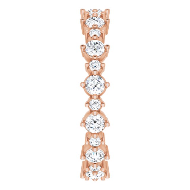 14K Rose 9/10 CTW Natural Diamond Eternity Band Size 6