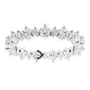 14K White 9/10 CTW Natural Diamond Eternity Band Size 6