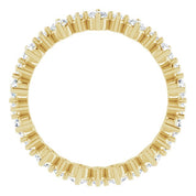 14K Yellow 9/10 CTW Natural Diamond Eternity Band Size 6