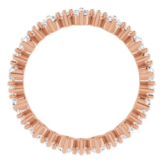 14K Rose 9/10 CTW Natural Diamond Eternity Band Size 5.5