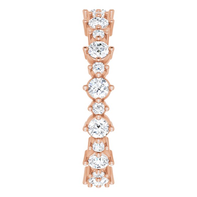14K Rose 9/10 CTW Natural Diamond Eternity Band Size 5.5