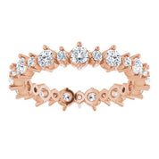 14K Rose 9/10 CTW Natural Diamond Eternity Band Size 5.5