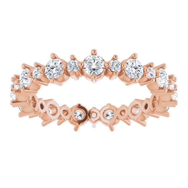 14K Rose 9/10 CTW Natural Diamond Eternity Band Size 5.5