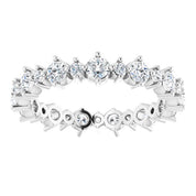 14K White 9/10 CTW Natural Diamond Eternity Band Size 5.5