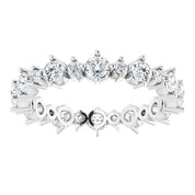 14K White 7/8 CTW Natural Diamond Eternity Band Size 5