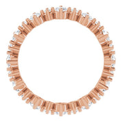 14K Rose 7/8 CTW Natural Diamond Eternity Band Size 5