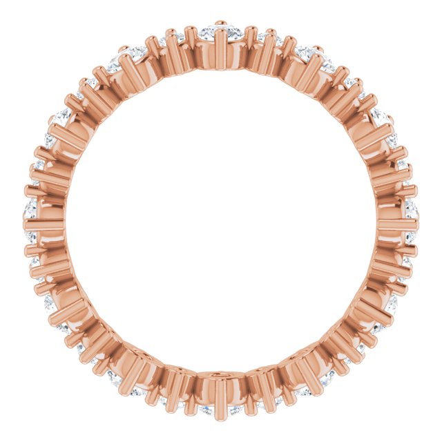 14K Rose 7/8 CTW Natural Diamond Eternity Band Size 5