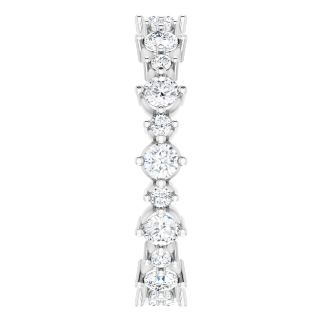 14K White 7/8 CTW Natural Diamond Eternity Band Size 5