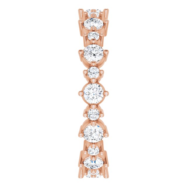 14K Rose 7/8 CTW Natural Diamond Eternity Band Size 5