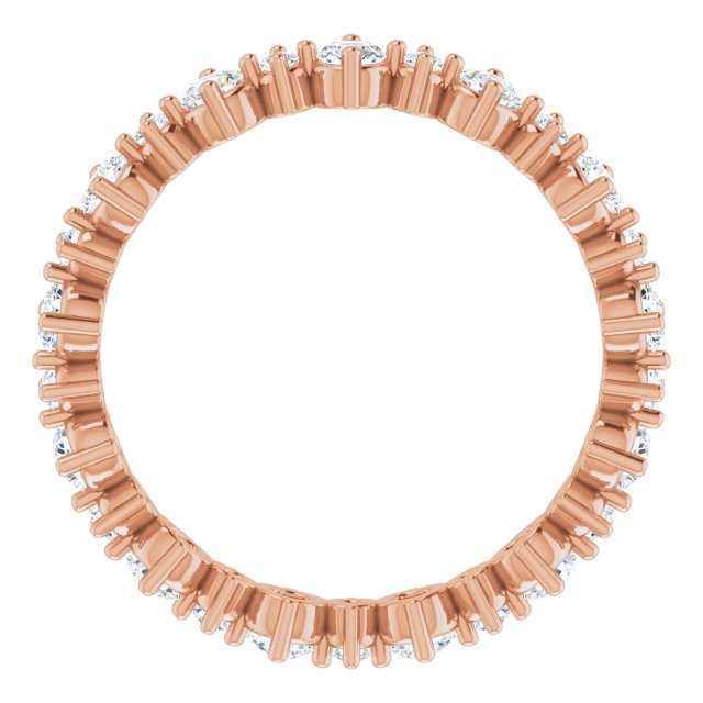 14K Rose 9/10 CTW Natural Diamond Eternity Band Size 6.5