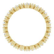 14K Yellow 9/10 CTW Natural Diamond Eternity Band Size 6.5