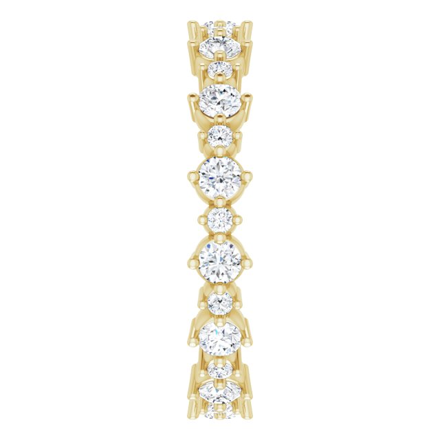 14K Yellow 1 CTW Natural Diamond Eternity Band Size 7.5