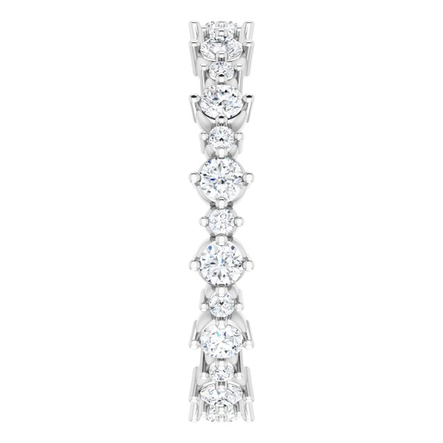 Platinum 1 CTW Natural Diamond Eternity Band Size 7.5