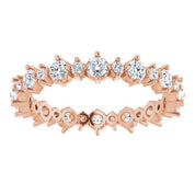 14K Rose 1 CTW Natural Diamond Eternity Band Size 7.5