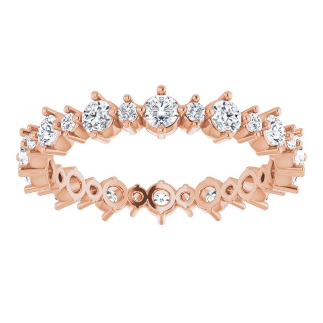 14K Rose 1 CTW Natural Diamond Eternity Band Size 7.5