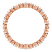 14K Rose 1 CTW Natural Diamond Eternity Band Size 7.5