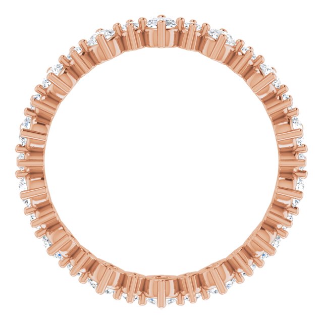 14K Rose 1 CTW Natural Diamond Eternity Band Size 7.5